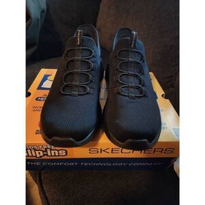 Skechers Men's Slip Ins Coolong Gel Memory Foam Shoes Like New In Box Black Sz 1